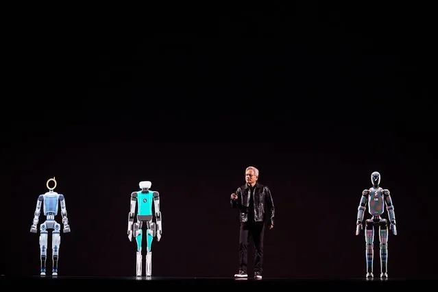 NVIDIA CEO Jensen Huang speaks about robotics during keynote at CES 2025 in Las Vegas Nevada