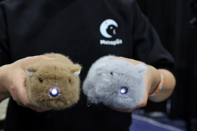Noono AI robotic pet mice displayed at Metapet booth during CES 2025 Las Vegas