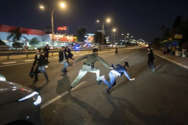 Israeli police disperse Ultra-Orthodox men blocking highway in Bnei Brak protest January 2025