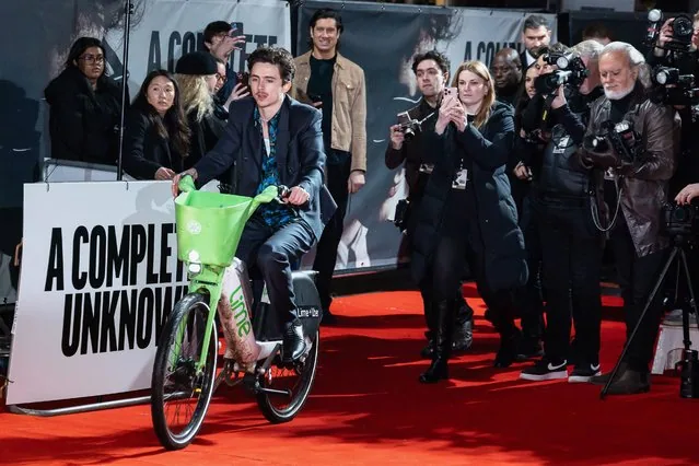Timothee Chalamet attends UK premiere of A Complete Unknown at BFI Southbank London January 2025