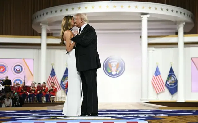 Donald Trump and Melania Trump dance at Commander-In-Chief inaugural ball Washington DC January 2025