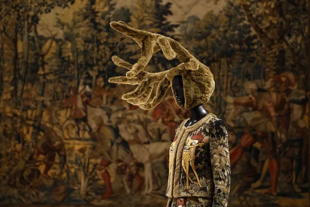 Jean-Charles de Castelbajac creation displayed at Louvre Couture Art and Fashion exhibition Paris