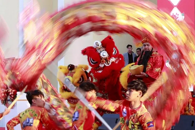 Chinese dragon dance performed ahead of Lunar New Year in Phnom Penh Cambodia January 2025