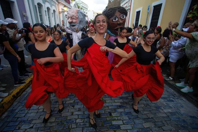 Dancers celebrate 55th Fiestas de la Calle San Sebastian in San Juan Puerto Rico