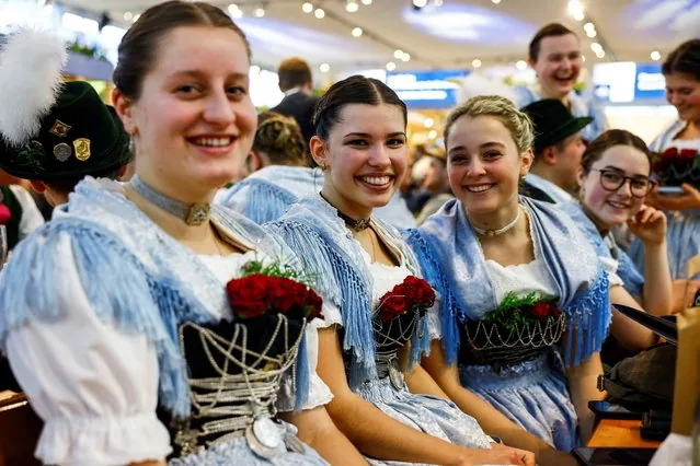 People in traditional clothes at International Green Week agriculture fair Berlin 2025