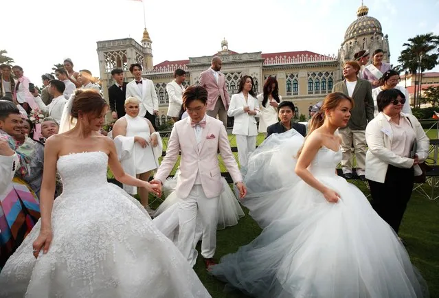Same-sex couples photoshoot at Government House Bangkok promoting Marriage Equality bill